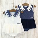 セーラー衿半袖ロンパース