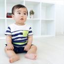 マリンボーダー半袖カバーオール