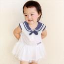 セーラー衿半袖ロンパース