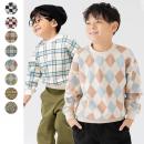 総柄裏毛トレーナー