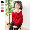 衿・袖口レース裏毛トレーナー