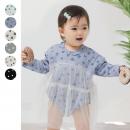 総柄チュール付きリブロンパース