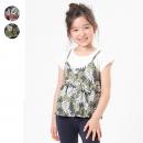 ボタニカル柄半袖キャミ付きTシャツ