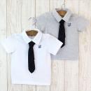 ネクタイ付き半袖ポロシャツ