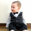 ベスト重ね着風裏起毛カバーオール