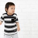 凸凹天竺ボーダー半袖Tシャツ