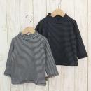 裏シャギーボーダー柄ハイネックTシャツ