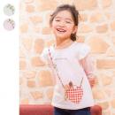 ハートポシェットプリント長袖Tシャツ