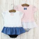 お花レース半袖カバーオール