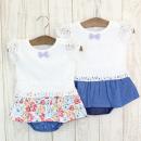 レーストップス半袖ロンパース