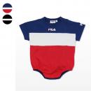 FILA/フィラ ロゴ3段切り替え半袖ロンパース
