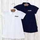 フィラ半袖ドットポロワンピース