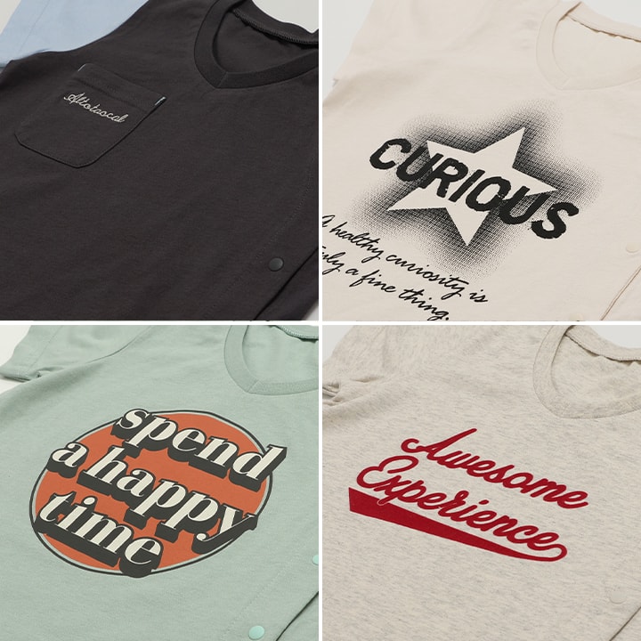 [RSL] 前開きVネック半袖Tシャツ(140-160)