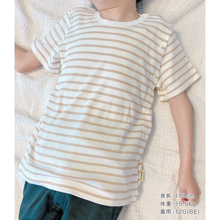 [RSL] 前開きボーダー半袖Tシャツ