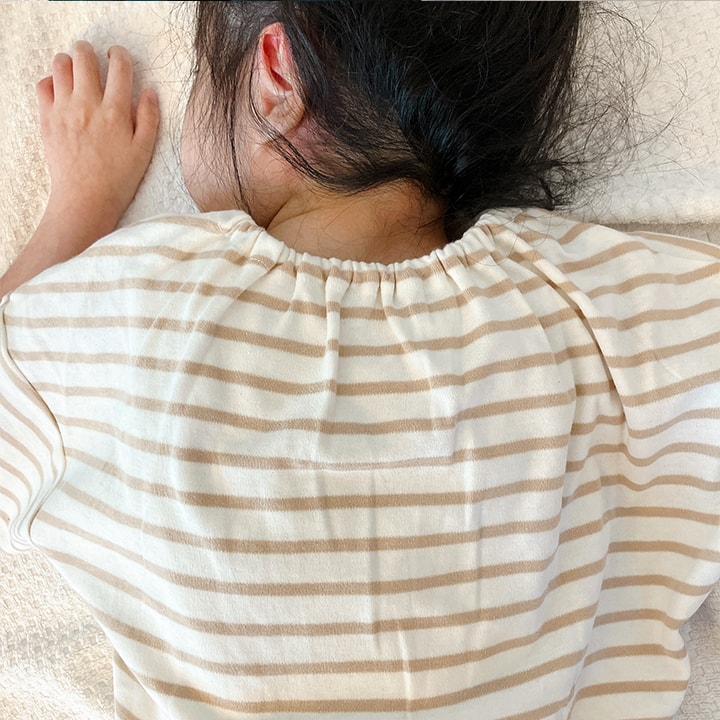 [RSL] 後衿ゴムかぶりボーダー半袖Tシャツ