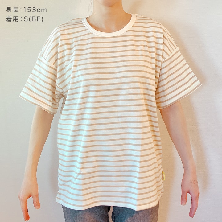 [RSL] 後衿ゴムかぶりボーダー半袖Tシャツ(大人)