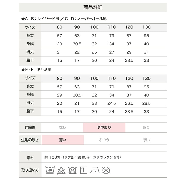 [RSL] 前開き半袖デザインカバーオール(80-130)