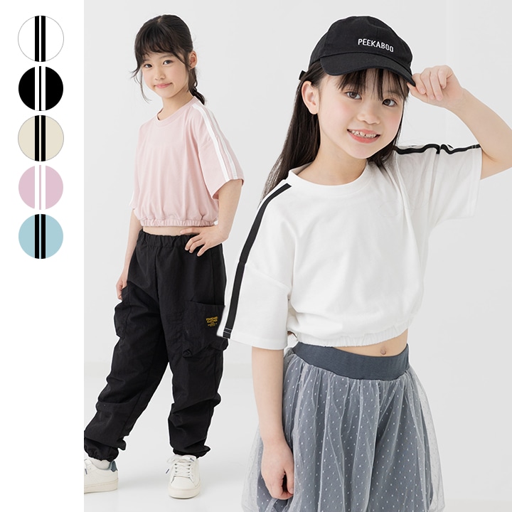 肩ラインショートTシャツ