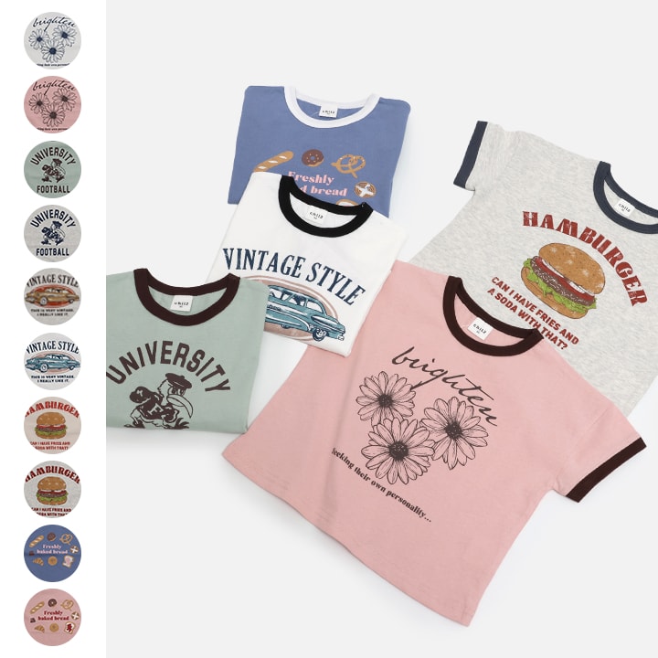 プリントリンガー半袖Tシャツ