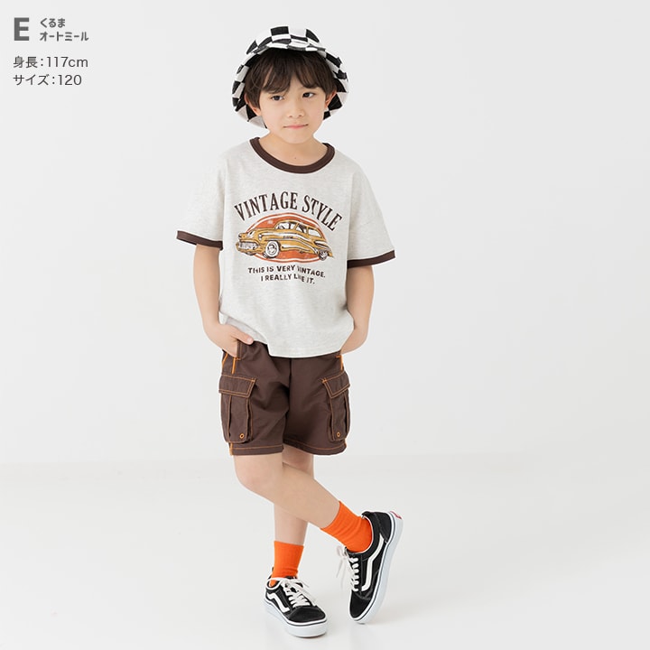 プリントリンガー半袖Tシャツ
