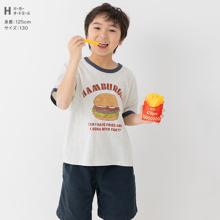 プリントリンガー半袖Tシャツ