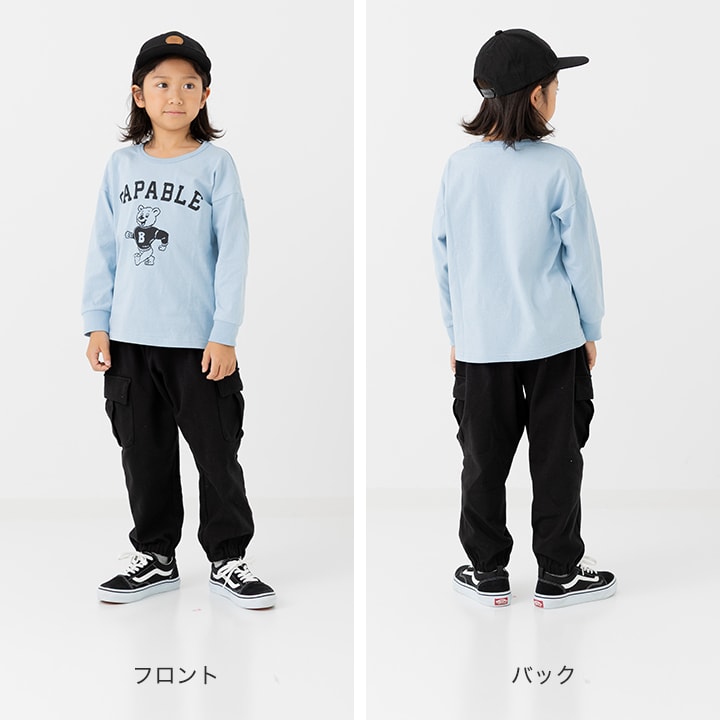 プリント長袖Tシャツ