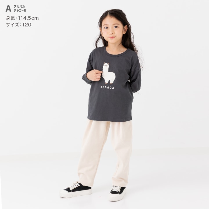 プリント長袖Tシャツ