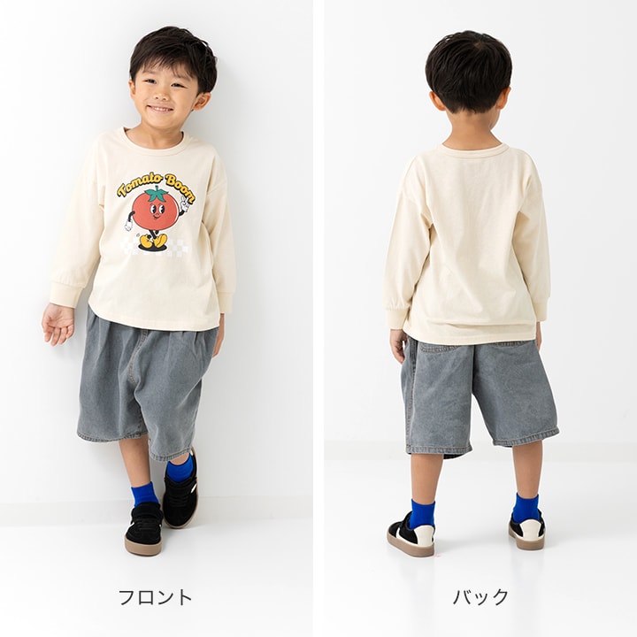 プリント長袖Tシャツ