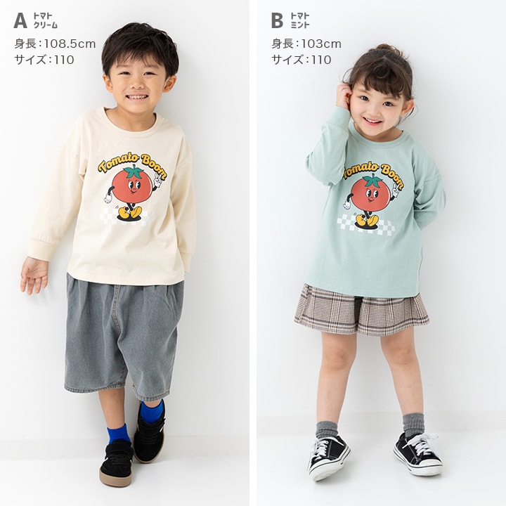 プリント長袖Tシャツ
