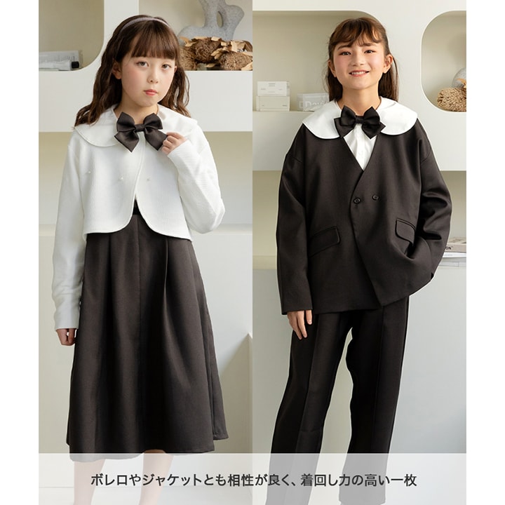 リボン付き長袖ブラウス