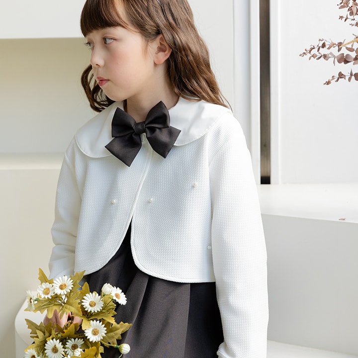 リボン付き長袖ブラウス