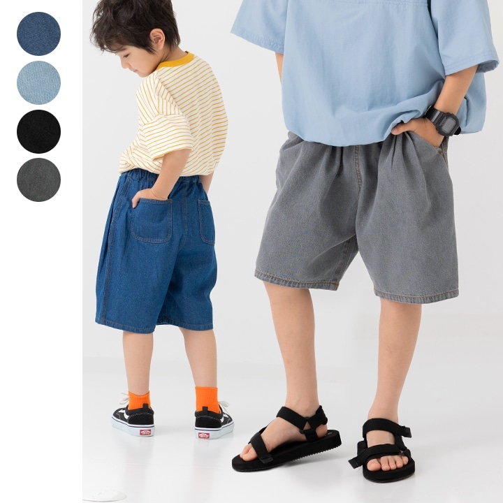 デニムバルーンハーフパンツ