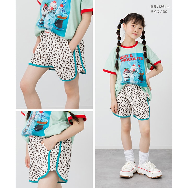 〈チマジロコラボ〉リブ総柄パイピングショートパンツ