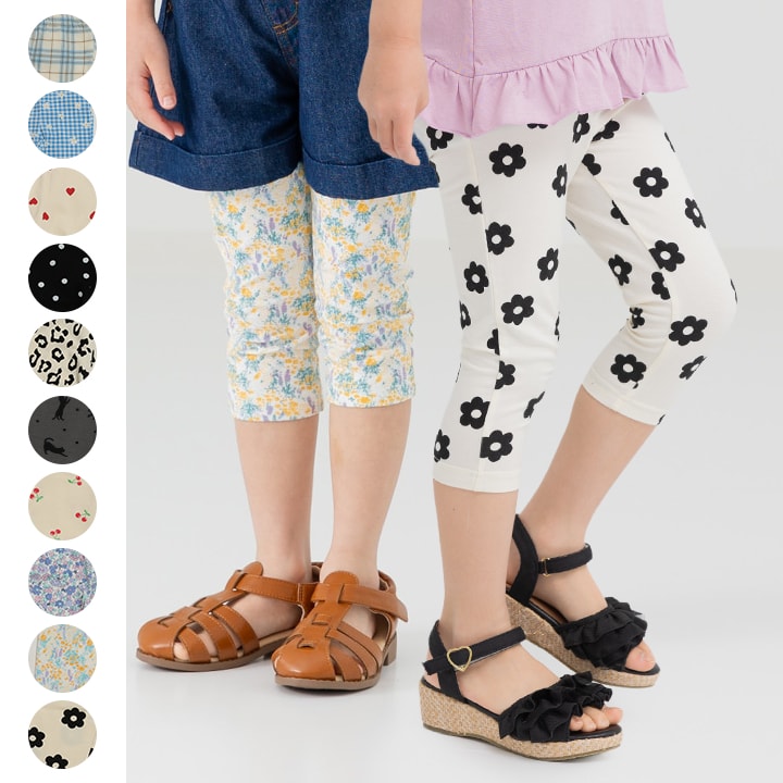 7分丈総柄レギンス