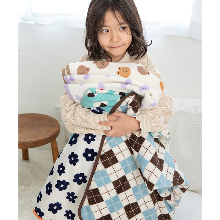 総柄フリースブランケット