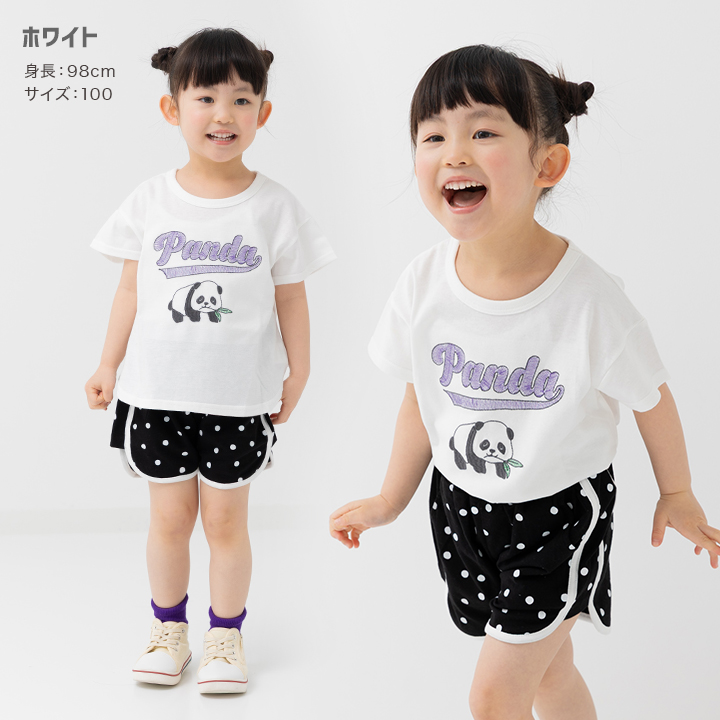 〈てんしんらんまん〉ステッチ刺繍半袖Tシャツ