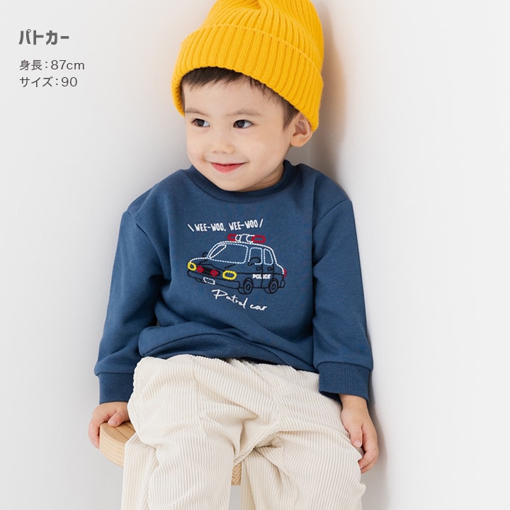 〈てんしんらんまん〉ステッチ刺繍裏毛トレーナー