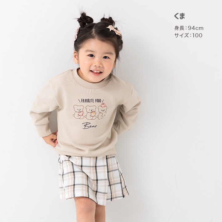 〈てんしんらんまん〉ステッチ刺繍裏毛トレーナー