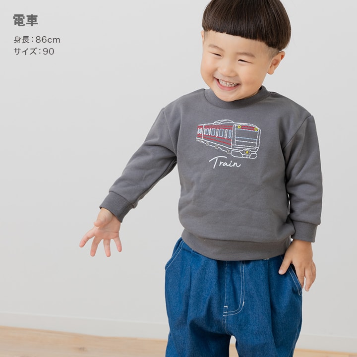 〈てんしんらんまん〉ステッチ刺繍裏毛トレーナー