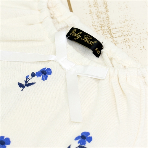 花柄刺繍風プリント長袖カバーオール