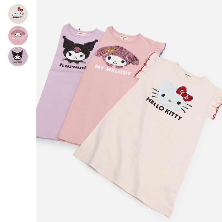 〈サンリオ〉肩フリルワンピース