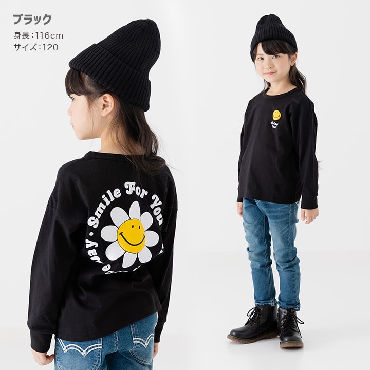 〈スマイリーフェイス〉長袖Tシャツ