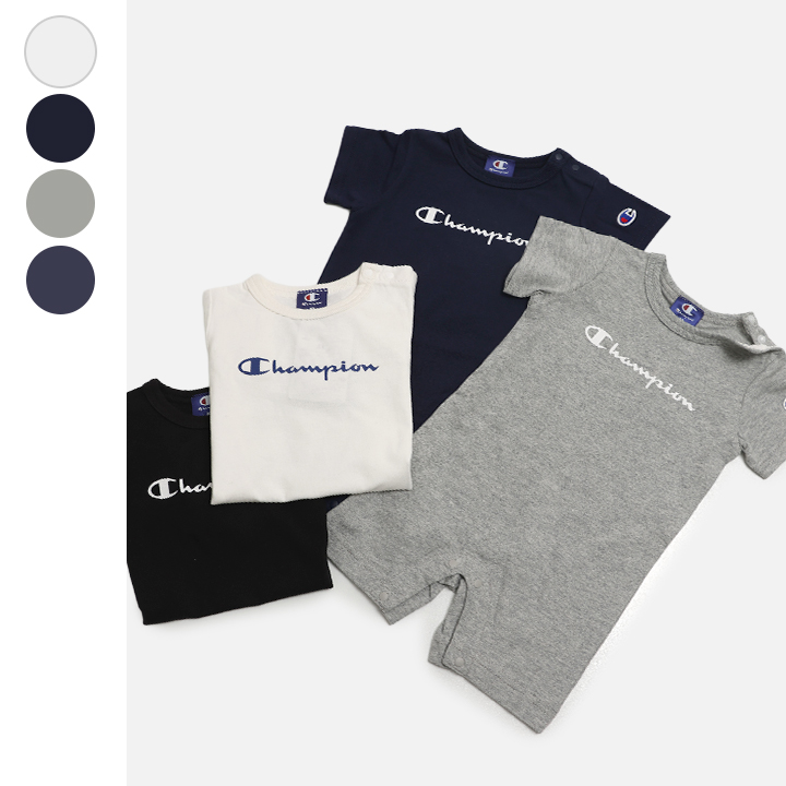 〈チャンピオン〉ロゴ半袖カバーオール