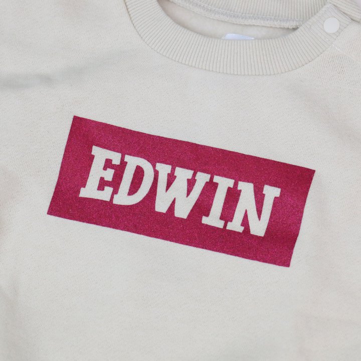 EDWIN/エドウイン ライン入り裏起毛ロゴトレーナー