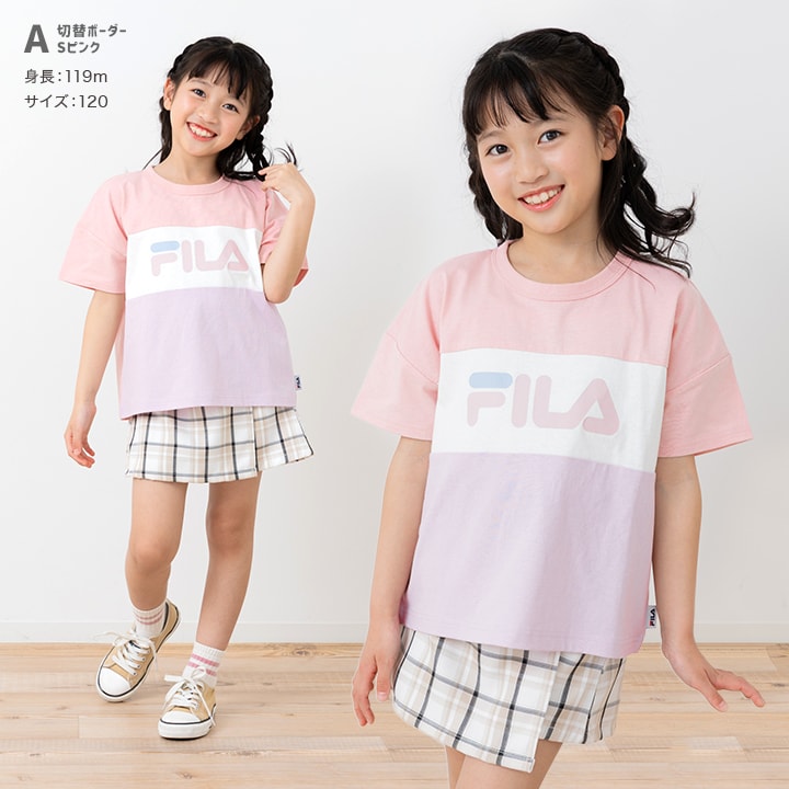 〈フィラ〉デザイン半袖Tシャツ
