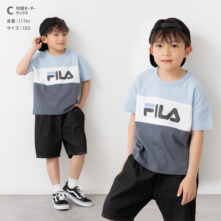 〈フィラ〉デザイン半袖Tシャツ