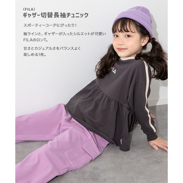 〈フィラ〉ギャザー切替長袖チュニック