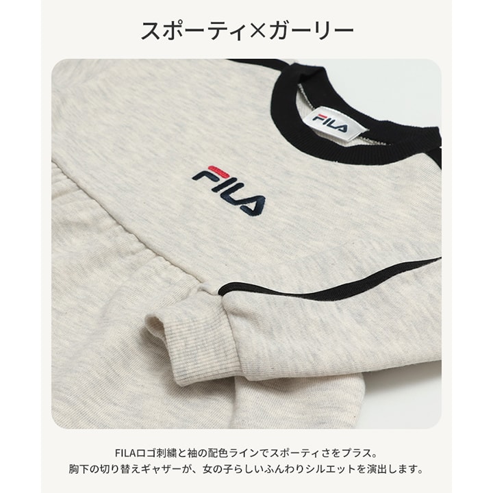 〈フィラ〉ギャザー切替長袖チュニック
