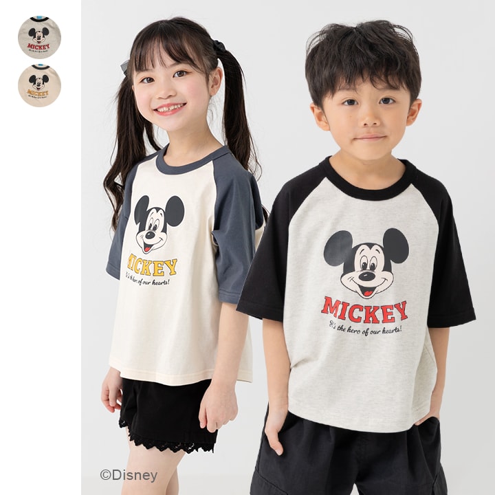 〈ディズニー〉ミッキーマウス/ラグラン半袖Tシャツ
