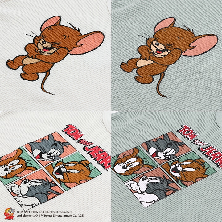 〈トムとジェリー〉ワッフル長袖Tシャツ